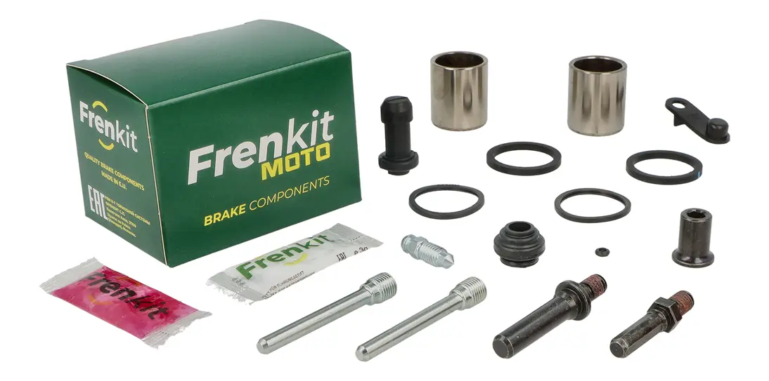 Superkit de reparación de pinza de freno con componentes internos visibles