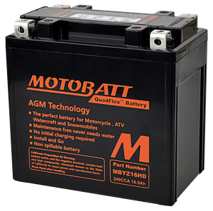 Batería Motobatt AGM Quadflex vista frontal