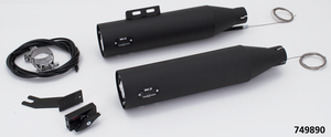 Par de silenciadores ajustables MCJ color negro para Harley-Davidson Softail