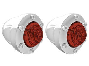INTERMITENTES TRACKER DE ROLAND SANDS - lente rojo, Cromado — B-stock