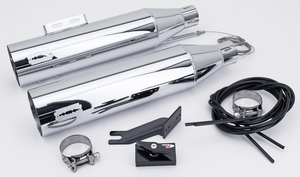 Par de silenciadores ajustables MCJ color negro mate para Harley-Davidson Softail