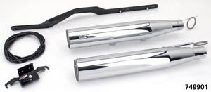 Tubos de escape ajustables MCJ instalados en motocicleta Harley-Davidson Sportster