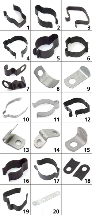 Clips metálicos para fijar alambres y cables en modelos de motocicleta Harley-Davidson vintage