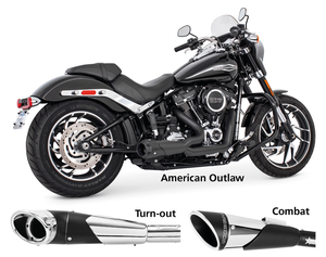 Silencioso de escape tipo Shorty 2-into-1 para motocicleta
