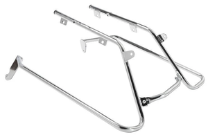 Par de soportes metálicos para instalar alforjas Hard Bag en chasis Softail