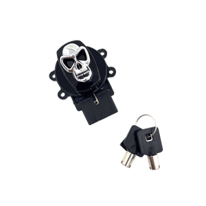 Interruptor de encendido con forma de calavera estilo Zodiac para moto custom