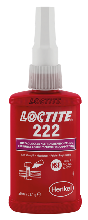 Fijador de roscas Loctite 222 de intensidad media para tornillos de motocicletas