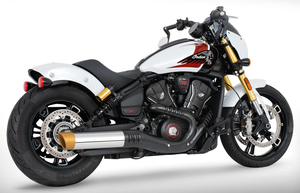 Par de silenciosos slip-ons de 4 pulgadas instalados en Indian Scout desde 2025