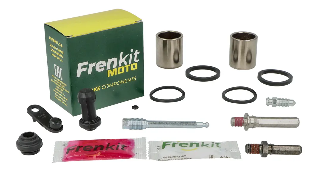 Superkit de reparación de pinza de freno con componentes internos visibles