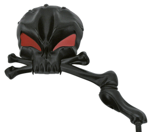 Par de espejos retrovisores estilo Skull Mania con forma de calavera para motocicleta