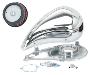 Kit de filtro de aire cromado Super Sucker Smoothie montado en carburador Keihin CV