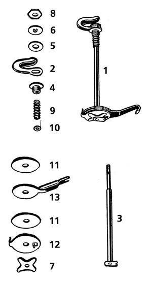 Amortiguador de dirección metálico para horquilla Springer en motocicleta clásica 1936-1957