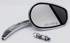 Retrovisor cromado con logotipo de diamante para motocicleta