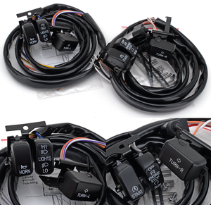 Conmutadores ergonómicos instalados en el manillar de una motocicleta Harley-Davidson modelo 1996-2013
