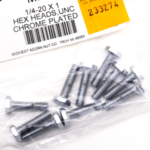 Surtido de tornillos Allen con cabeza hexagonal e acabado cromado brillante