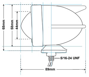 Piloto marker trasero estilo bullet con diseño de 3 alas para motocicleta