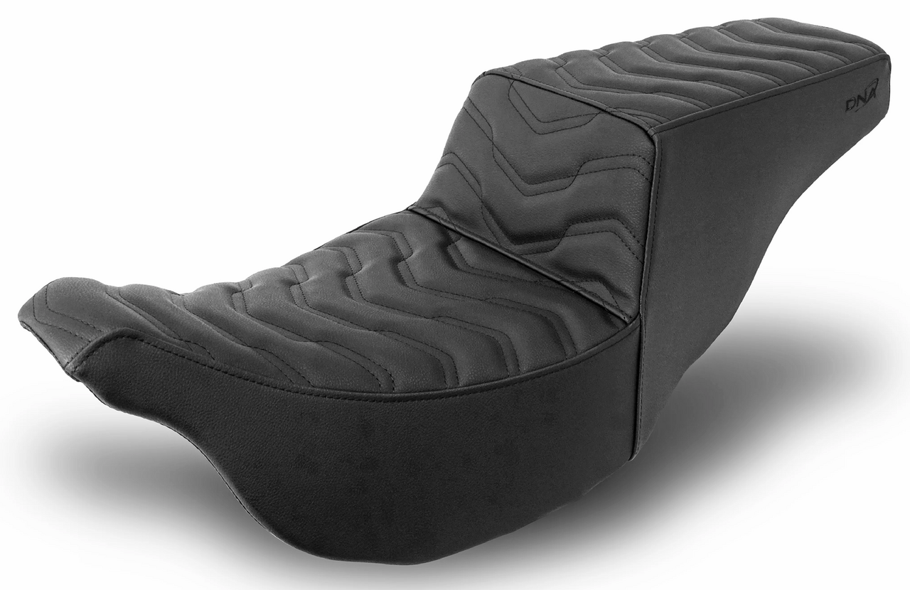 Asiento trasero DNA King Step 2-Up negro para Harley Touring