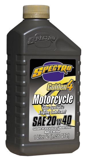 Botella de aceite Spectro Golden 20W-40 para Indian y Victory