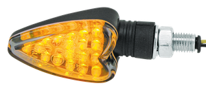 Intermitente LED negro con forma de corazón, homologado para uso en carretera en Europa