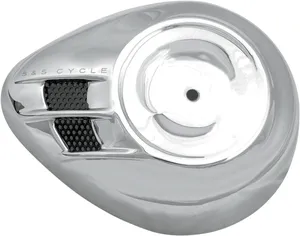 Cubierta de filtro de aire Stealth negra instalada en motocicleta