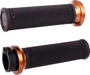 Par de puños negros tipo Lock-On Ruffian Street con textura rugosa para mejor agarre
