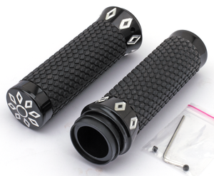 Puños GENUINE ZODIAC con patrón argyle para manillar de motocicleta