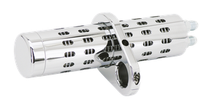 Radiador de aceite Pro-One de aluminio billet con acabado cromado para motocicleta