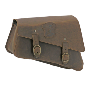 Par de alforjas laterales de cuero negro Texas Leather para motocicleta Harley-Davidson Sportster