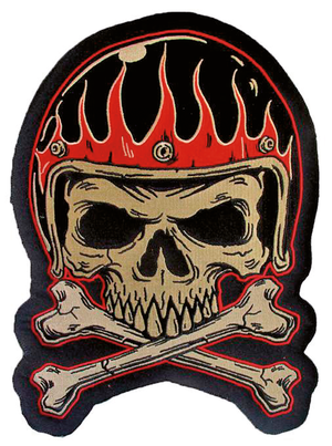 PARCHES BORDADOS LETHAL THREAT - Casco Skull Vintage 12"x10" — B-stock