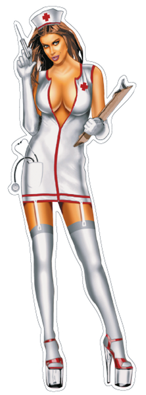 DISEÑOS Y PEGATINAS PARA DEPOSITOS "BIKE TATTOOS" DE LETHAL THREAT - Naughty Nurse 2"x8" — B-stock