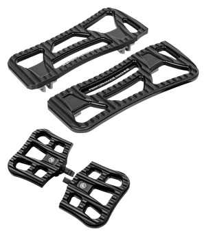 Par de plataformas traseras negras estilo Drifter para motocicleta Harley-Davidson