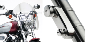 Parabrisas corto desmontable National Cycle Switchblade instalado en motocicleta