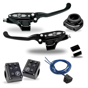 Conjunto de controles de manillar Performance Machine color negro de 9/16 pulgadas
