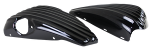 Par de tapas de chasis acanaladas negras para motocicleta Harley-Davidson Sportster