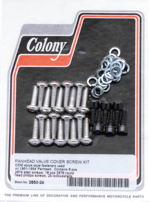 Juego de tornillos para tapa de válvulas de motor Panhead Big Twin