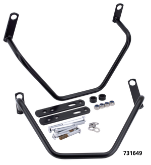 Soportes para alforja Fehling instalados en motocicleta