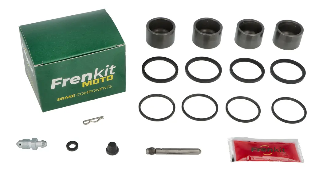 Superkit de reparación de pinza de freno con componentes internos visibles