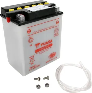 Batería Yumicron rectangular negra con bornes superior para motocicleta