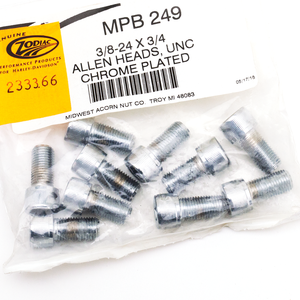 Surtido de tornillos de cabeza Allen con acabado cromado brillante