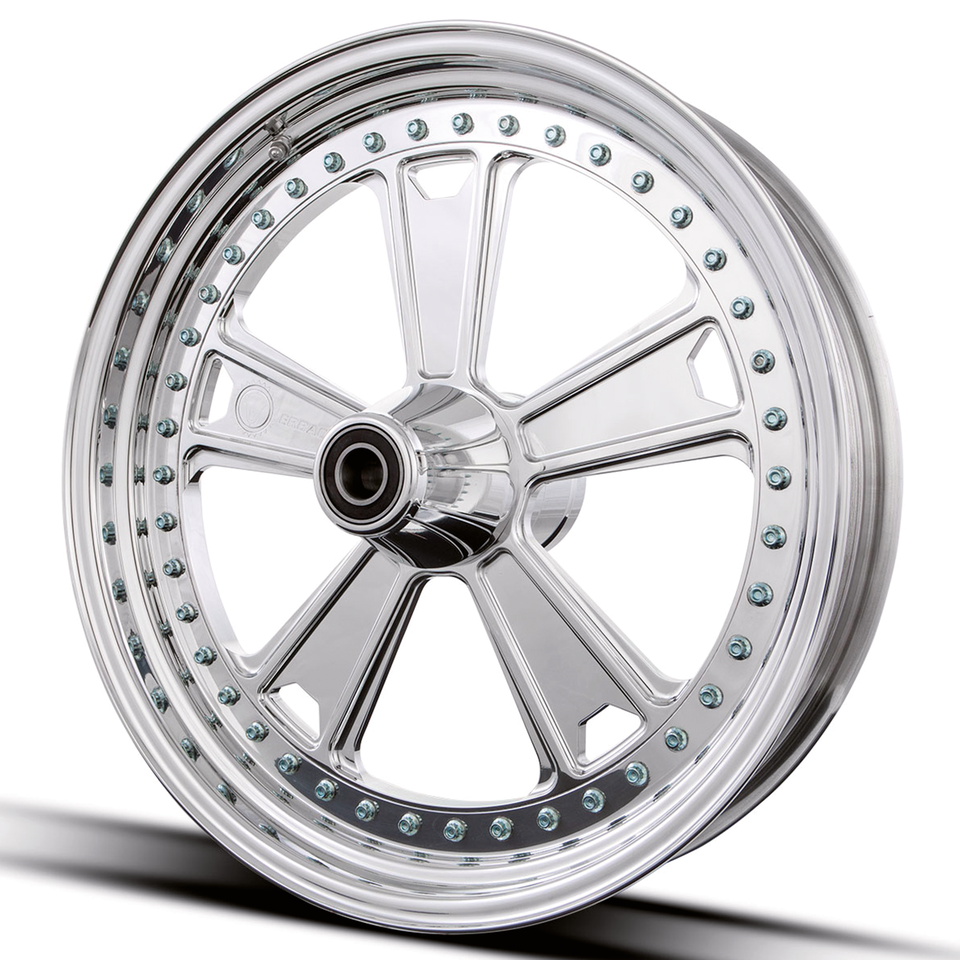 Rueda de aluminio billet de tres piezas Rick para moto custom