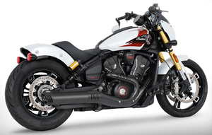 Par de silenciosos slip-on de 4 pulgadas instalados en Indian Scout modelo 2025