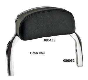 Par de grab rails desmontables instalados en la parte trasera de una motocicleta