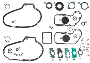 Kit de juntas, tóricas y retenes para motor Sportster Ironhead años 1972 a 1985