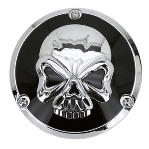 Tapa de cubierta primaria negra con relieve de calavera estilo zombie