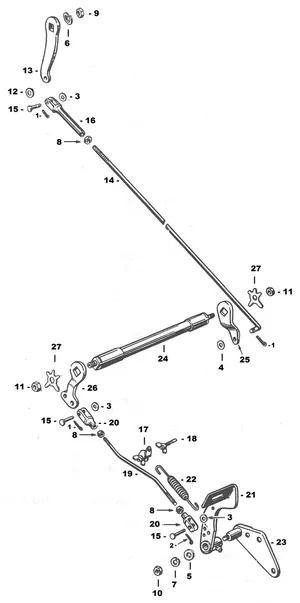 Piezas del control del freno trasero para Harley Big Twin años 1936 a 1957