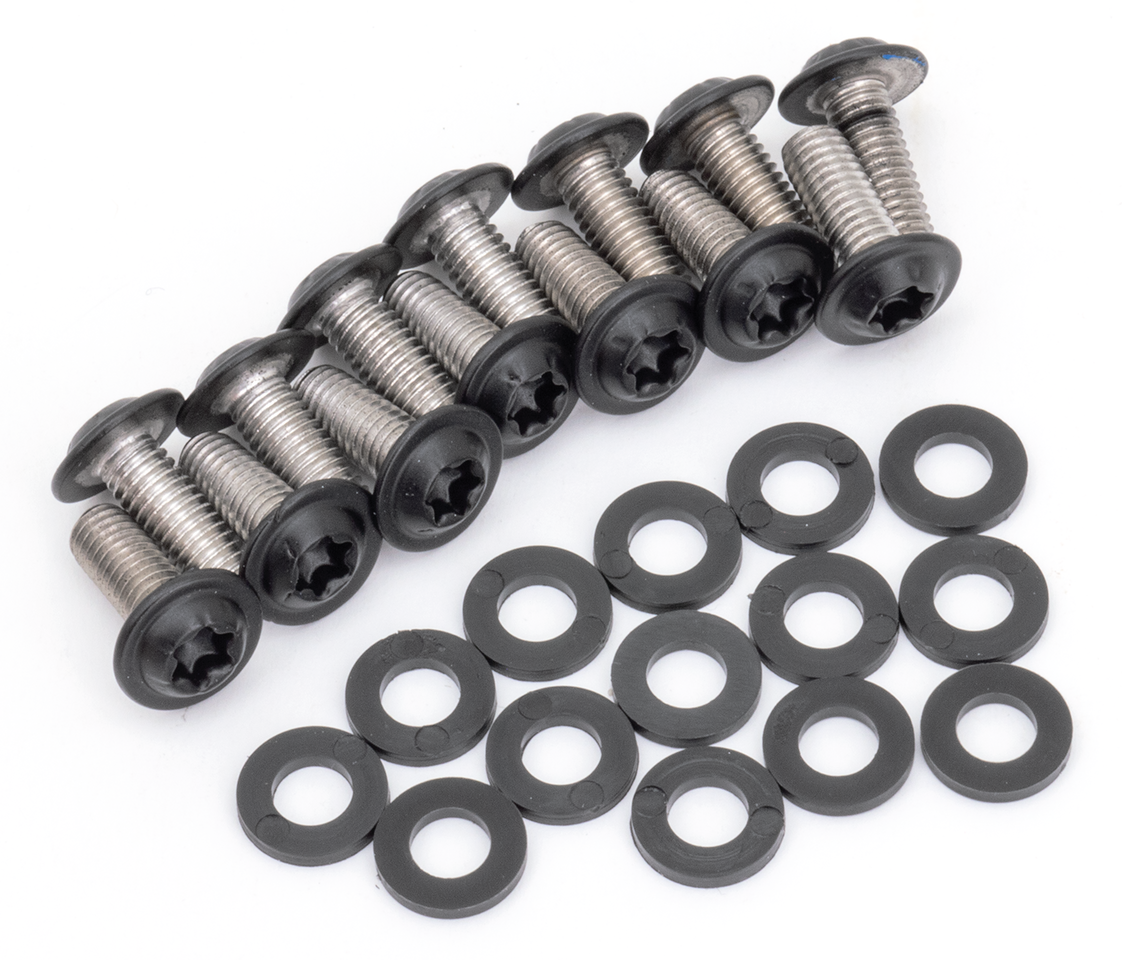 Kit de tornillos para spoiler de mentón en acero inoxidable negro