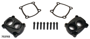 Par de tapas para taques de bajo perfil color negro JIMS para Harley Milwaukee Eight