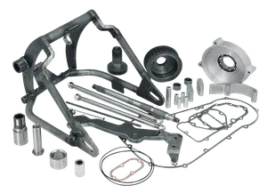 Kit de basculante metálico instalado en chasis de motocicleta para neumático ancho de 300 mm