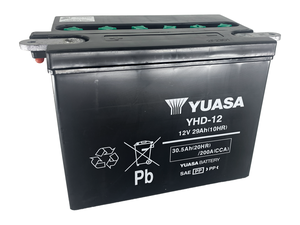 Batería Yuasa negra para Harley-Davidson Sportster y Touring