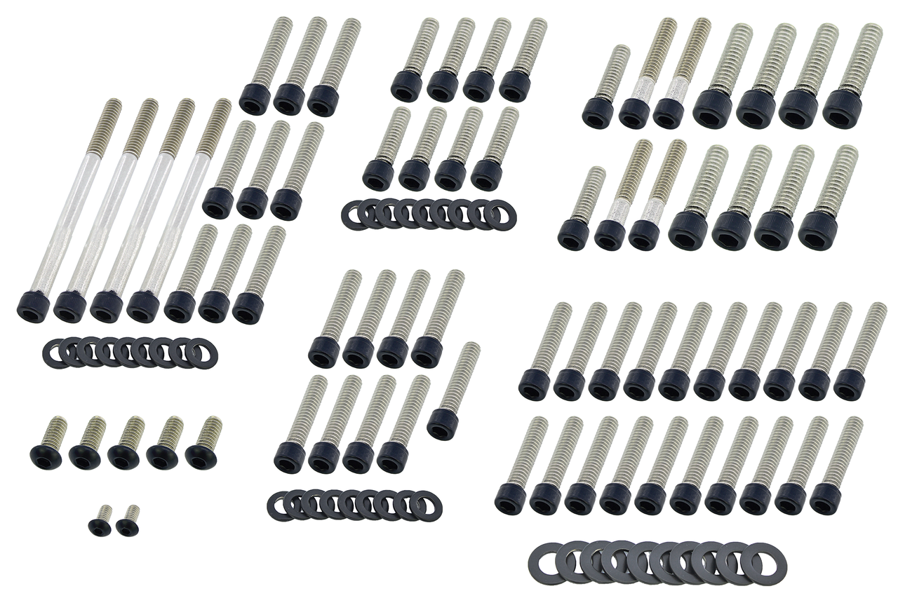 Kit de tornillos de acero inoxidable negro para transmisión de motocicleta